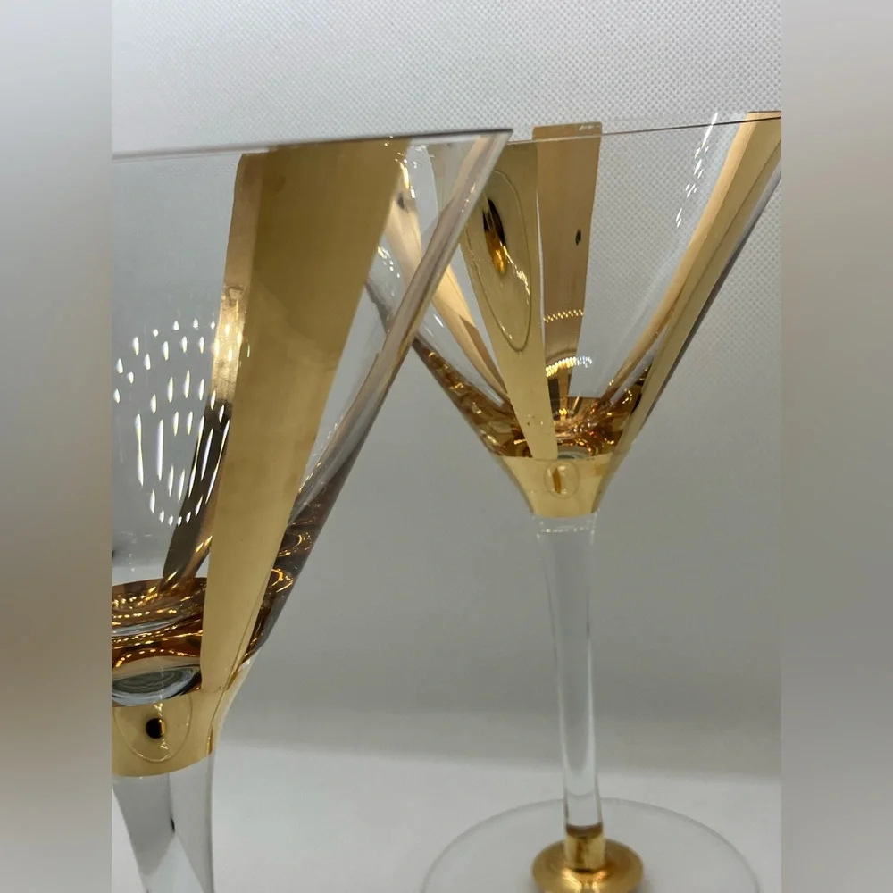 MCM Royal Danube crystal Gold and Clear Martini Glasses - Picture 9 of 9